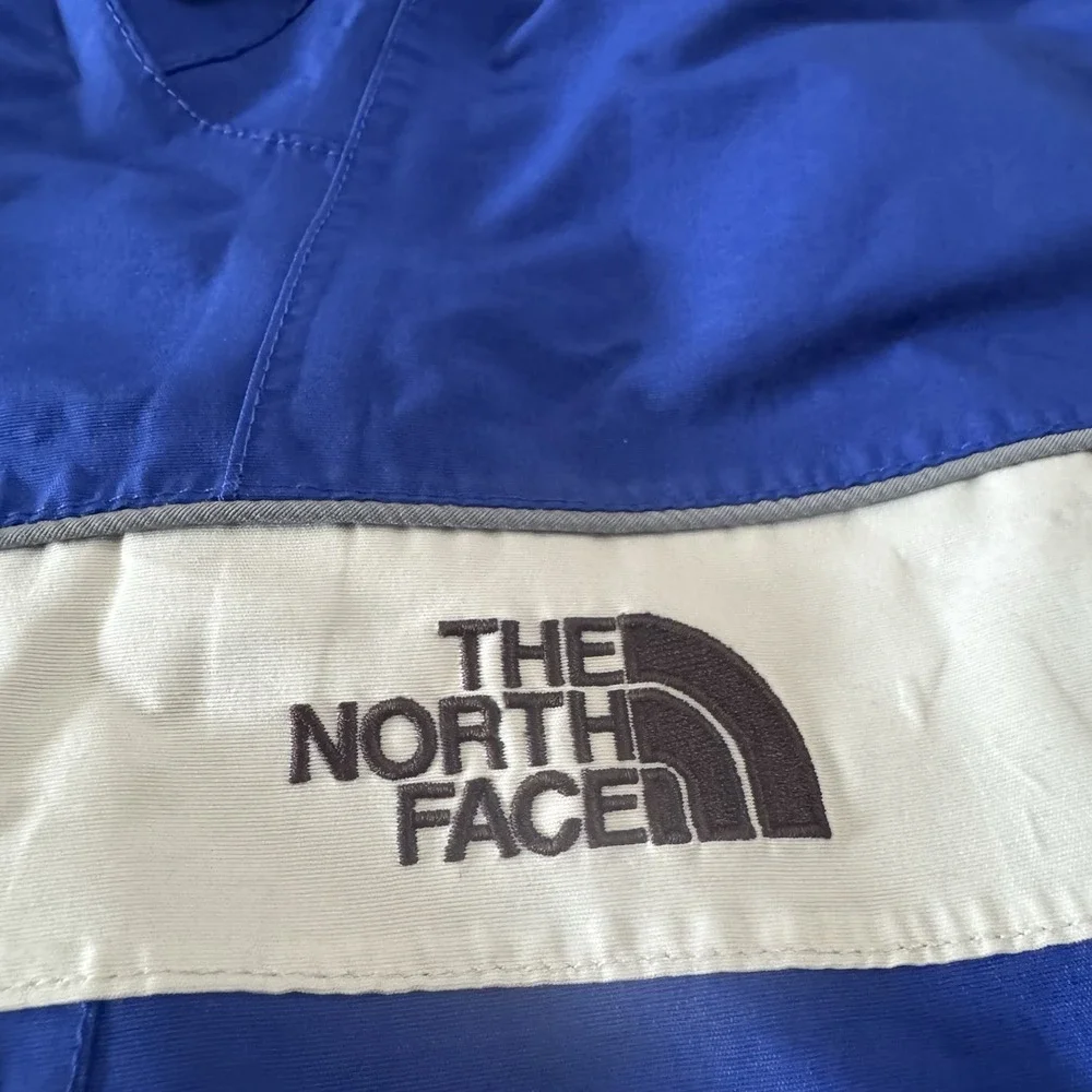 Vintage‎ North Face Jacket Mens L Blue White Hyvent Full Zip Outdoor Shell 90s